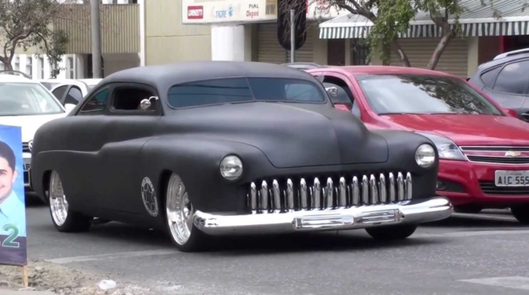 Luxury Full Custom Deluxe Matte Black 1951 Ford Mercury with a Breath-Taking Air Suspension Setup